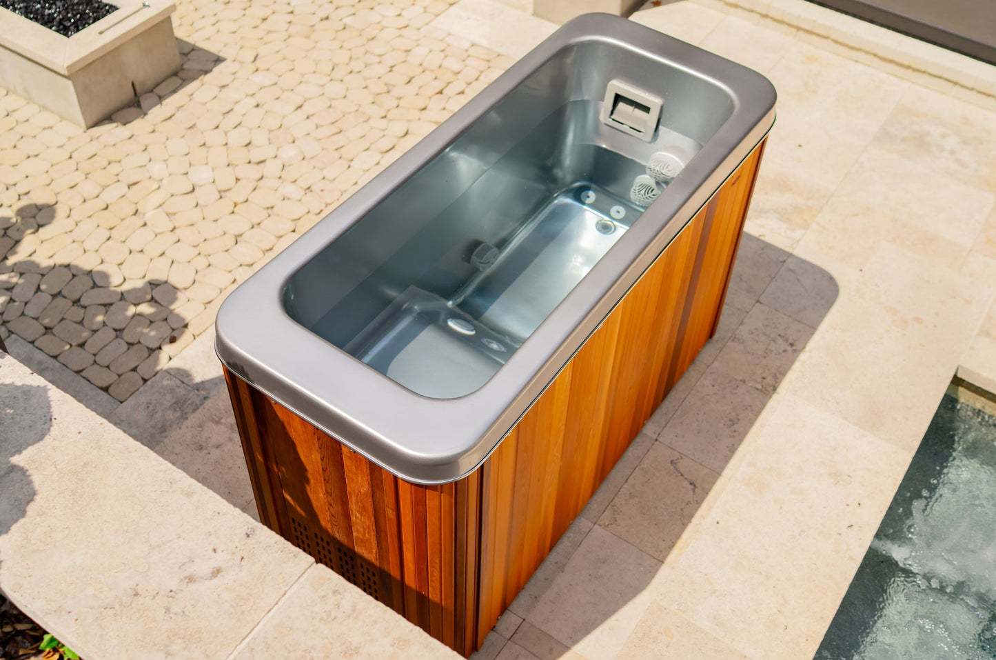 Icepod Plus - Coldtub Store # The Icepod Plus is our most popular 1 person model, fitting any size individual for any type of plunge experience. Whether you are 7ft tall or are looking to dunk your head/fully submerge, the Icepod Plus is right for you. This model has a tapered seat which allows for full submersion without the helpless floating feeling that a true lay down style plunge can create. Temperature ranges from 35-104º.