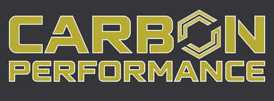 Logo featuring the words "CARBON PERFORMANCE" in bold, yellow letters on a dark background, with a hexagonal design substituting for the letter "O" in "CARBON.