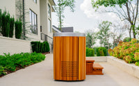 Icebreaker - Coldtub Store # The Icebreaker is our 2 person model. We took two Icepod Plus’s, cut off two feet and connected them together face to face to create the world’s first two person cold plunge. Temperature ranges from 35-104°. 