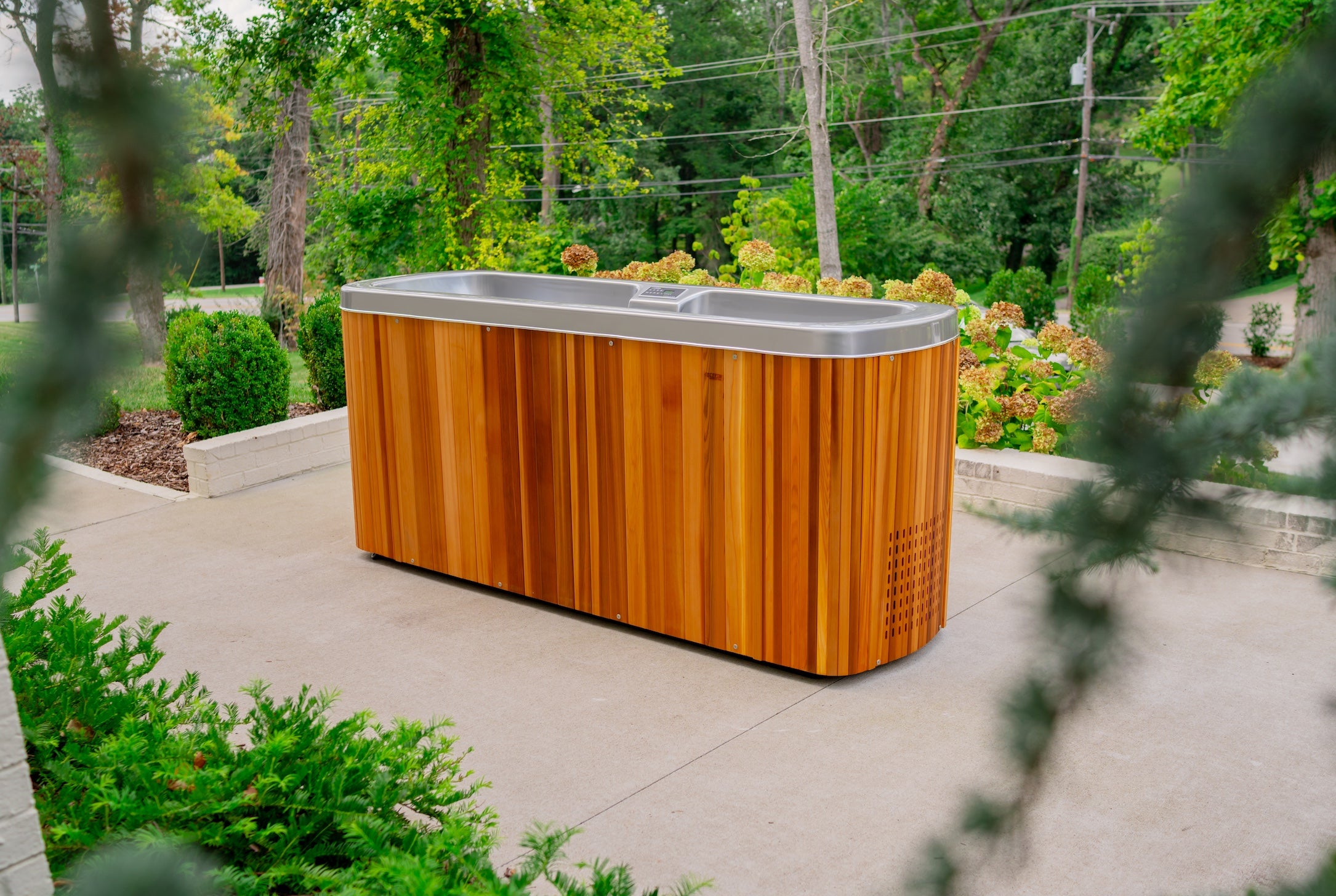 Icebreaker - Coldtub Store # The Icebreaker is our 2 person model. We took two Icepod Plus’s, cut off two feet and connected them together face to face to create the world’s first two person cold plunge. Temperature ranges from 35-104°. 