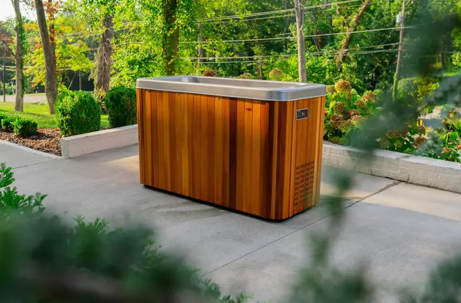 Icepod Plus - Coldtub Store # The Icepod Plus is our most popular 1 person model, fitting any size individual for any type of plunge experience. Whether you are 7ft tall or are looking to dunk your head/fully submerge, the Icepod Plus is right for you. This model has a tapered seat which allows for full submersion without the helpless floating feeling that a true lay down style plunge can create. Temperature ranges from 35-104º. 