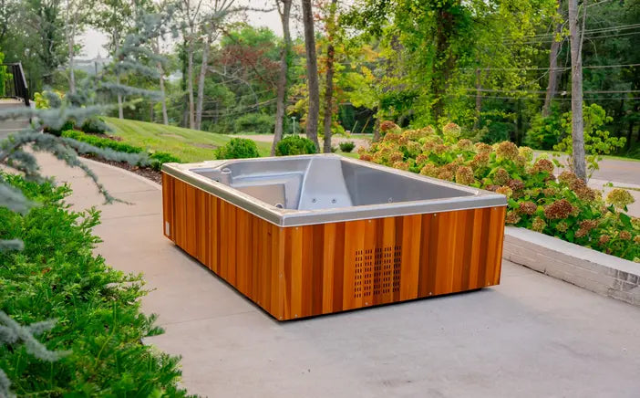 Polarplunge™ - Coldtub Store # The Polarplunge™ is our 8-12 person model. This is great for party plunging, people can sit on the bench seating for full submersion or just on the edge if only treating the legs. Temperature ranges from 35-104°. 
