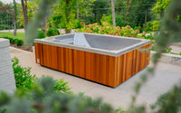 Polarplunge™ - Coldtub Store # The Polarplunge™ is our 8-12 person model. This is great for party plunging, people can sit on the bench seating for full submersion or just on the edge if only treating the legs. Temperature ranges from 35-104°. 