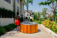 Polarpool® - Coldtub Store # The Polarpool® is our 2-5 person model that has a built in breath deck for breathing prior to plunging. Temperature ranges from 35-104°. 