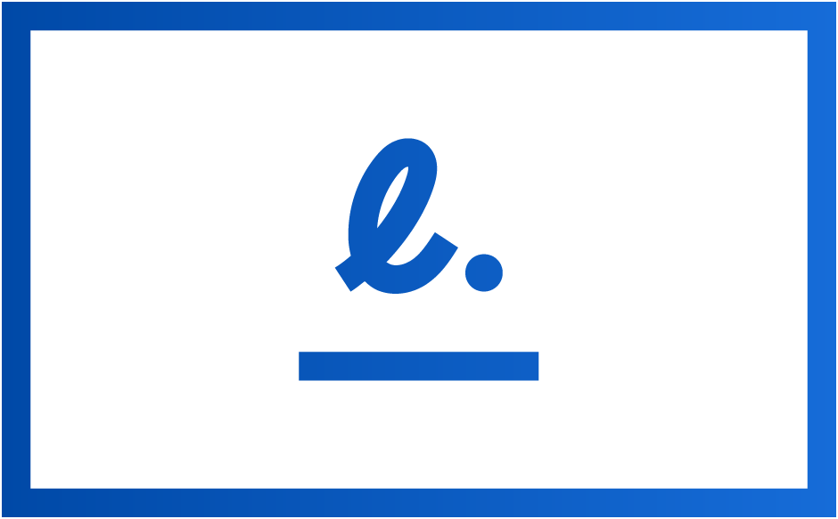 A stylized lowercase letter "e" followed by a dot, with a blue horizontal line underneath, all enclosed in a blue rectangular border on a white background.